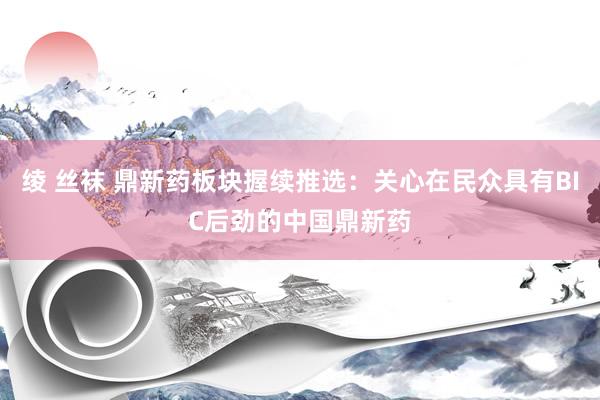 绫 丝袜 鼎新药板块握续推选：关心在民众具有BIC后劲的中国鼎新药