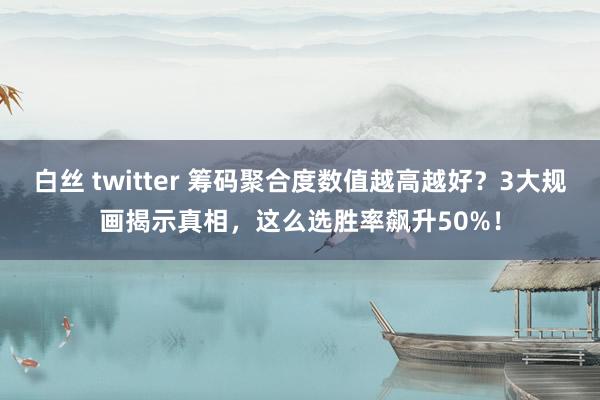白丝 twitter 筹码聚合度数值越高越好？3大规画揭示真相，这么选胜率飙升50%！